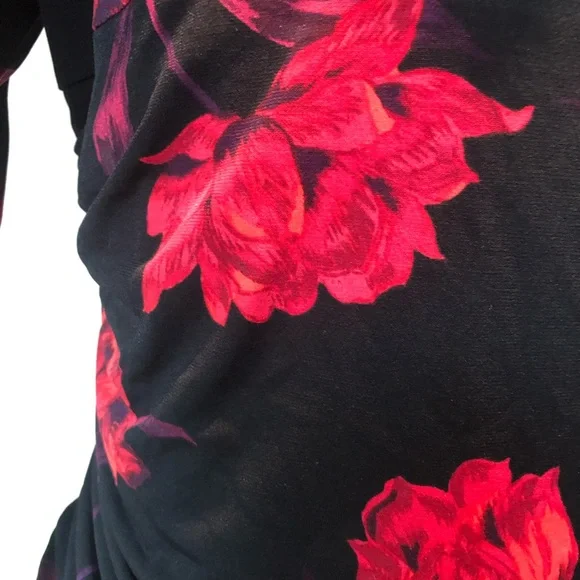 New with tags Black Dress with red floral design - Picture 6 of 13